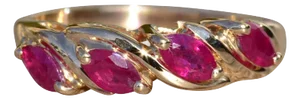 The Minette: Ladies 14K Gold Band set with 1 CTW Ruby