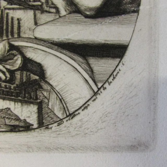 Mid 19th Century Charles Meryon Le Stryge the Vampire Etching 1853 Paris Notre Dame Cathedral For Sale - Image 5 of 12