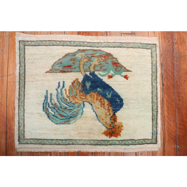 Folk Art Vintage Turkish Rooster Rug For Sale - Image 3 of 5
