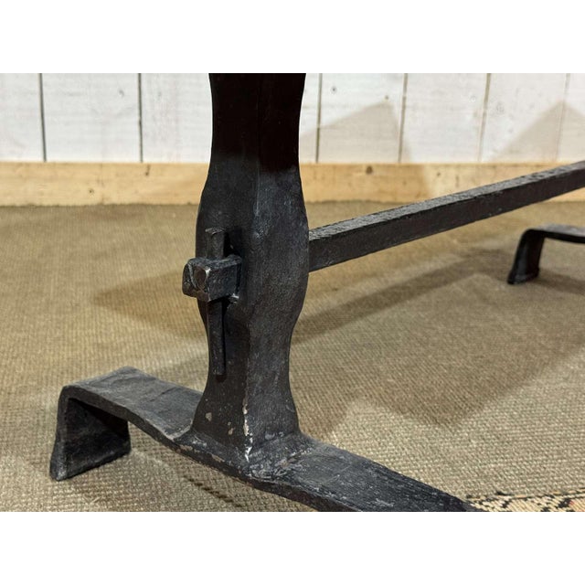 Black Coffee Table in Forged Steel with a Slate Top, 1950s For Sale - Image 8 of 12