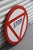 Red and White Enamel Metal Stop Traffic Sign, 1965 For Sale - Image 4 of 13