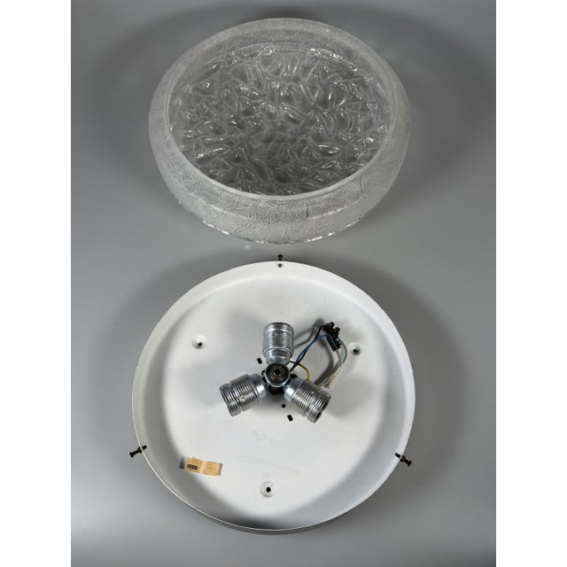 Space Age Ceiling Lamp in Ice Glass from Doria Leuchten, Germany, 1970s For Sale - Image 17 of 18