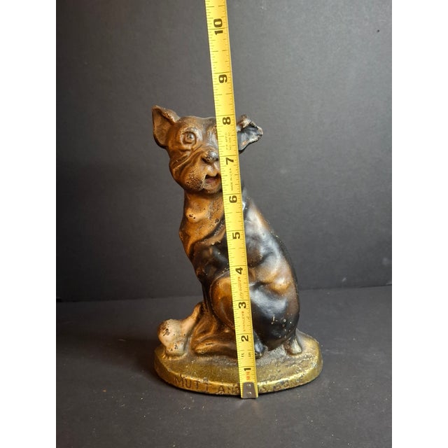 Antique Cast Iron Mutt and His Bone Dog Doorstop 1930s Original Paint Greenblatt For Sale - Image 16 of 17