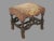 Late 19th Century Antique English Carved Oak Footstool Bench With Floral Tapestry Seat For Sale - Image 6 of 10