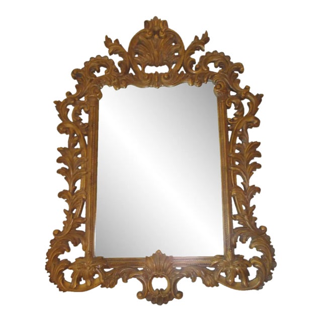 Vintage Mid 20th Century Gold Ornate Mirror For Sale
