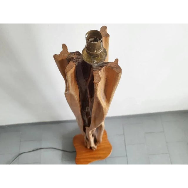Mid-Century French Floor Lamp in Driftwood & Mahogany, 1950s For Sale - Image 10 of 13