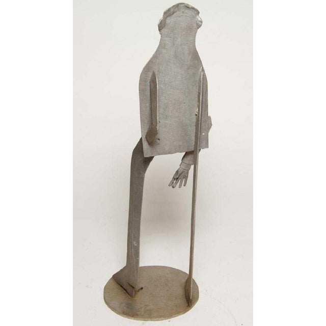 Pop Art William King, 1960s Pop Art Unique Cast Aluminum Sculpture Cool Cat Bell Bottoms Americana For Sale - Image 3 of 8
