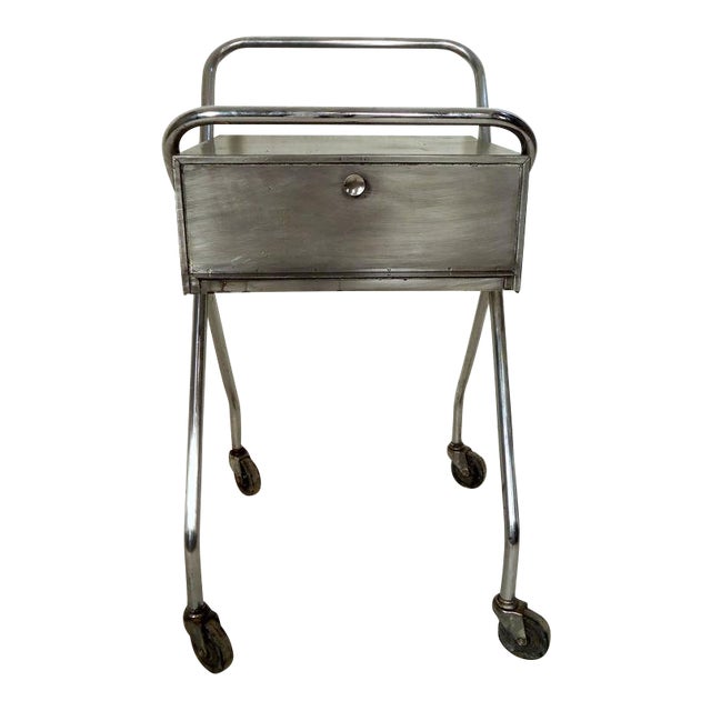 Petite Industrial Rolling Table Chairish