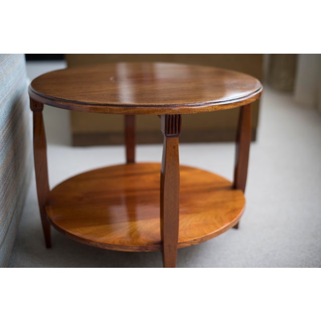 This side table is a beautiful round art deco mahogany two-tiered table. Made in France from the 1930's, this table is...