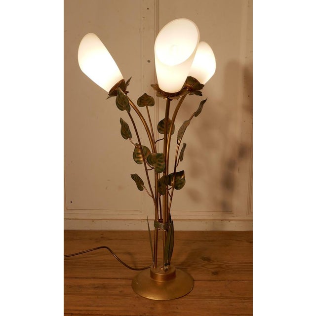 Gold French Toleware Lamps, 1960, Set of 2 For Sale - Image 8 of 10
