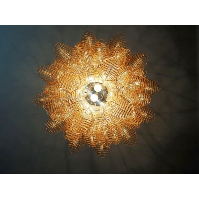 Murano Italian Murano Three-Tier 48 Amber Felci Glass Chandelier For Sale - Image 4 of 8