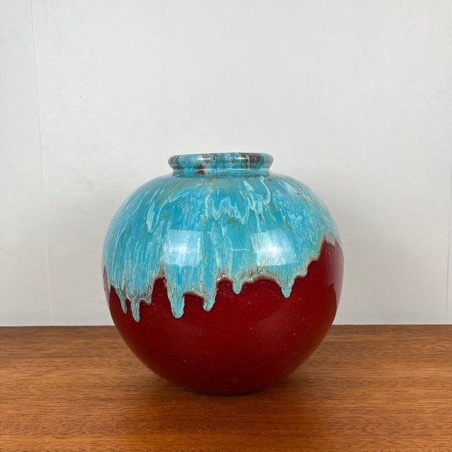 Blue Ceramic Ball Vase from CAB, 1976 For Sale - Image 8 of 14