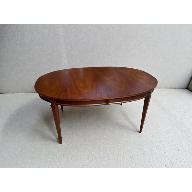 Mid-Century Modern 1960s Drexel Triune Mid-Century Modern Walnut Dining Table Restored For Sale - Image 3 of 12