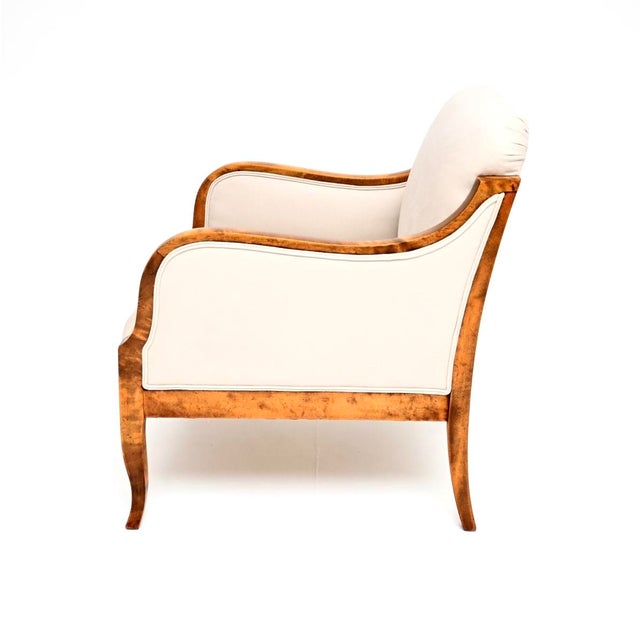 Wood Antique Swedish Satin Birch Armchairs, 1900, Set of 2 For Sale - Image 7 of 11