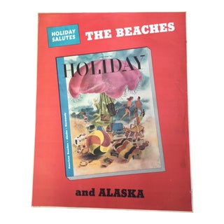 Vintage 1940's Holiday Magazine Newsstand Poster For Sale