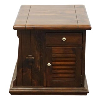 Ethan Allen Antiqued Pine Old Tavern 25" Left Facing Accent Storage Bookcase End Table 12-8208 For Sale