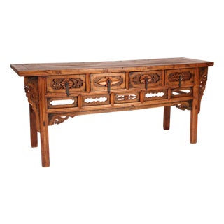 Chinese Elm Wood Sideboard For Sale