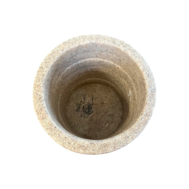 Vintage Mid Century Modern Postmodern Stone Granite Planter For Sale - Image 4 of 7