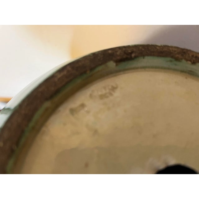 Large 1920 Art Deco Japanese Monochrome Green Crackle Glaze Vase in Archaic Form For Sale - Image 11 of 13