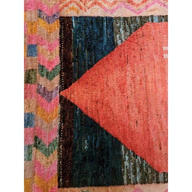 Boho Chic Handmade Afghan Rug in Hand-Knotted Wool, 2010s For Sale - Image 3 of 9