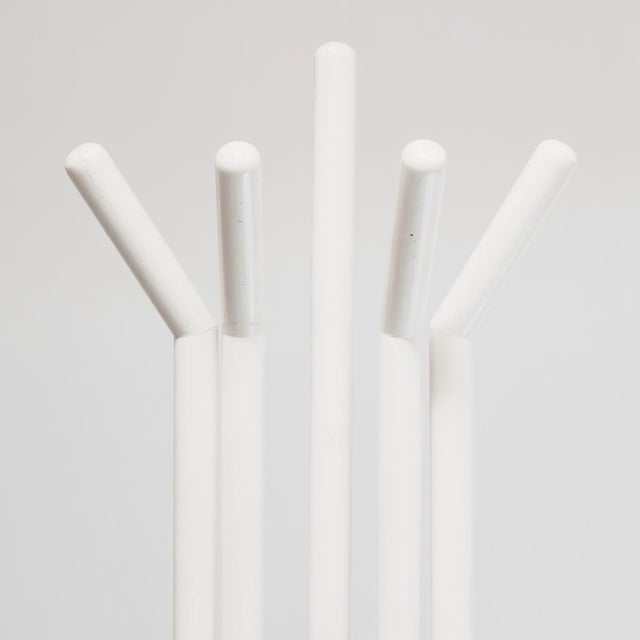Wood Vintage Coat Stand in Wood and Brass, 1980s For Sale - Image 7 of 12