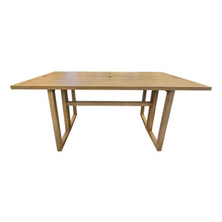 Flip Top Console in Natural Oak Manufactured by EJ Victor For Sale