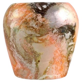 Art Deco Vase in Marbled Glazed Faience from Arabia, Finland, 1920s For Sale