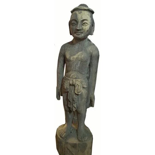This hand carved wood acupuncture man is in the same condition when it was found. The statue had all acupuncture point all...