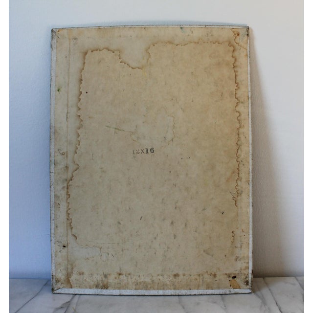 Brown Vintage Lion Head Painting on Board For Sale - Image 8 of 9