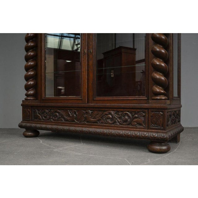 Historicist Oak Display Cabinet, Late 19th Century For Sale - Image 14 of 18