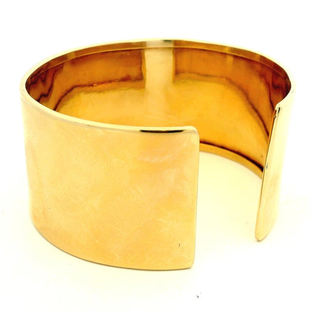 Gold 1930s Art Deco Diamond Platinum & 14k Gold Wide Marriage Cuff Bracelet For Sale - Image 8 of 15