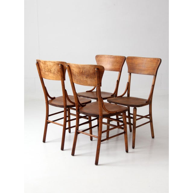 Antique Crocker Bentwood Dining Chairs Set 4 For Sale - Image 6 of 16