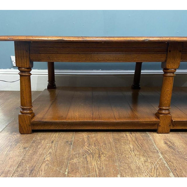Farmhouse Oak Refectory Coffee Table For Sale - Image 6 of 17