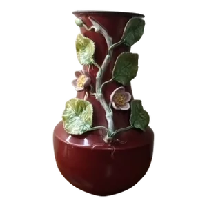 1960s Bordallo Pinheiro High Relief Fantasia Vase From Portugal