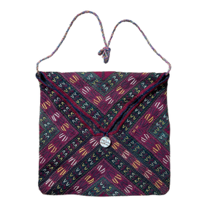 Antique Uzbek Lakai Tribal Bag – Hand-Embroidered Silk Suzani Side Bag
