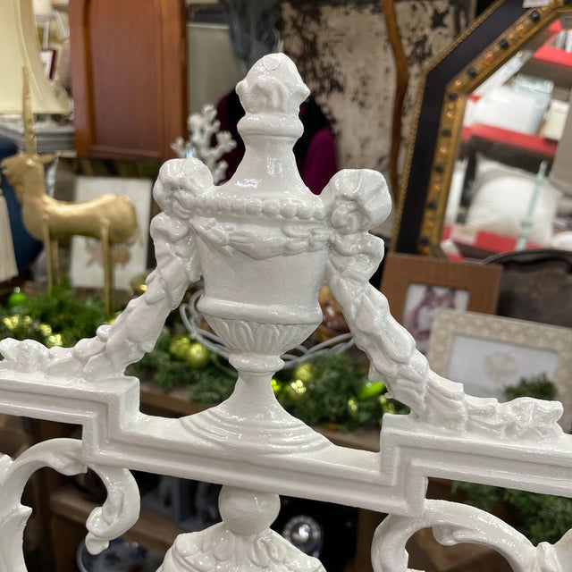 Shabby Chic Pair of Vintage French Ornate Metal Twin Headboards For Sale - Image 3 of 10