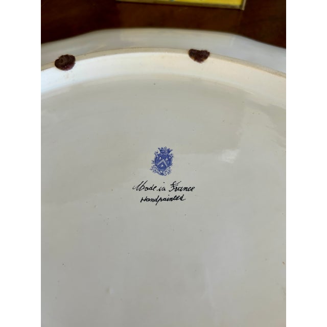 Late 20th Century French Hand-Painted Faience Soup Tureen With Underplate For Sale - Image 5 of 7