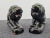 Ceramic Vintage Japan Black Redware Ceramic Lion Figurines - a Pair For Sale - Image 7 of 9