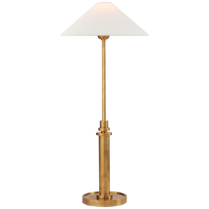 J. Randall Powers by Visual Comfort Signature Hargett Buffet Lamp in Hand-Rubbed Antique Brass with Linen Shade