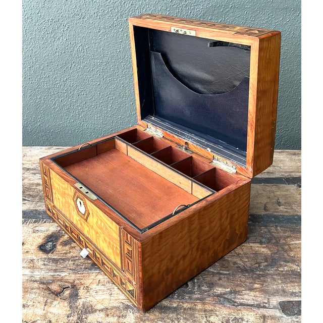 Vintage Marquetry Inlaid Wood Box For Sale In West Palm - Image 6 of 16