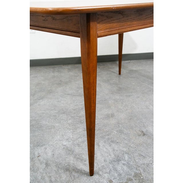 Wood Mid Century Modern Dining Table Walnut Extension X2 Leafs Vintage Denmark MCM For Sale - Image 7 of 12