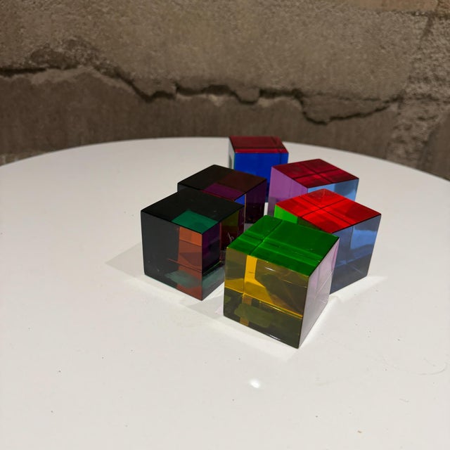 Vasa Mihich Acrylic Cube Sculptures Mid Century Post Modern For Sale - Image 10 of 12