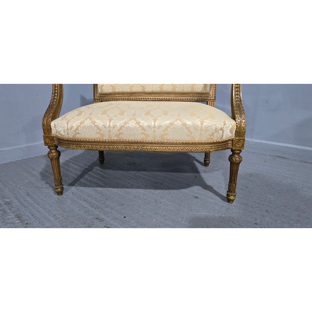 French Gilt Two-Seat Sofa, 1880s For Sale - Image 10 of 11