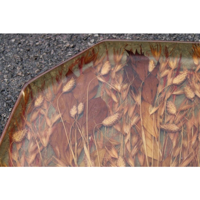 Acrylic Glass Tray with Dried Flowers and Leaves, Italy, 1970s For Sale - Image 6 of 9