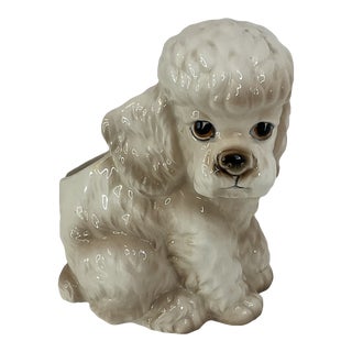 1950s Lefton Petite Ceramic Puppy Planter. For Sale