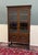 Brown Antique English Bookcase Bookshelf Cabinet Double Door Barley Twist Oak c.1930s For Sale - Image 8 of 17