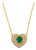 VRJewels Triple Halo Diamond & Emerald Heart Pendant Necklace in 18k Gold For Sale