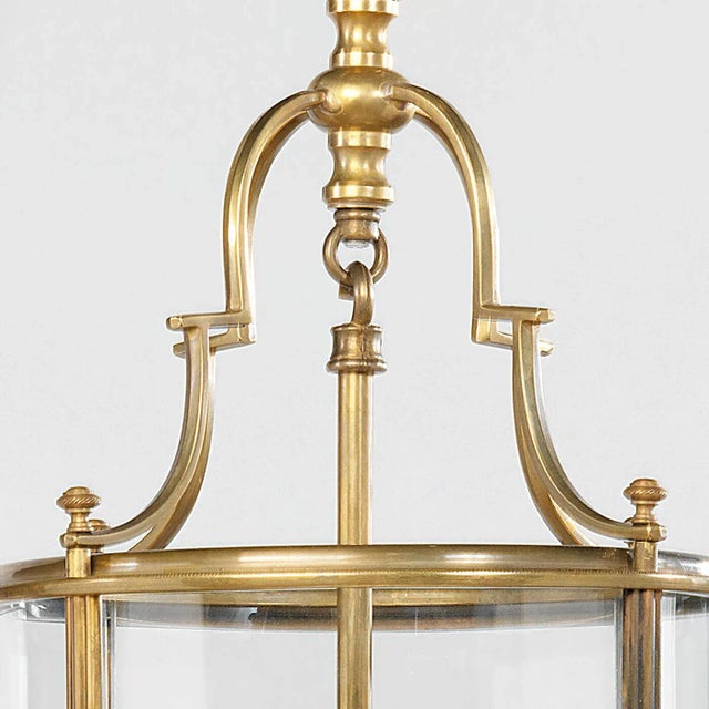 Brass and Glass Round Lantern For Sale - Image 4 of 5