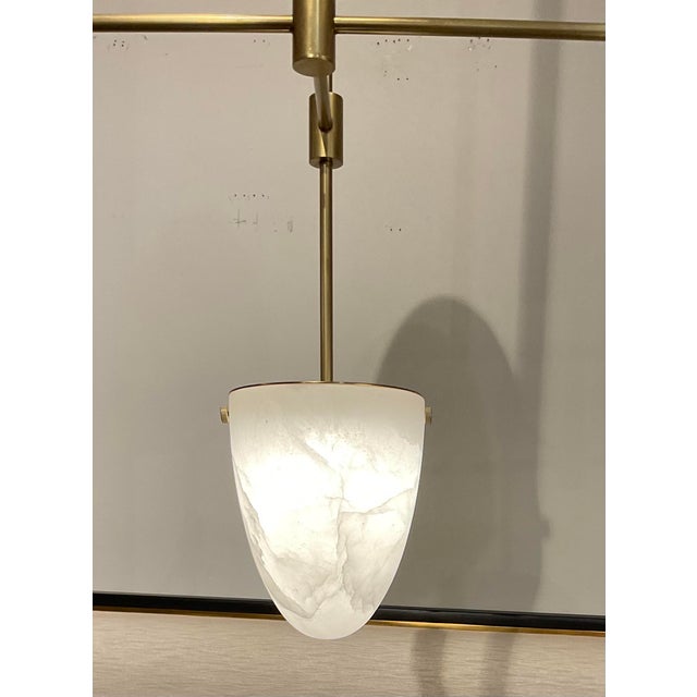 Modern Arteriors Modern Alabaster Alazani Chandelier For Sale - Image 3 of 5