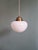 Bauhaus Art Deco Pendant Light in White Opaline Glass, 1930s For Sale - Image 3 of 13